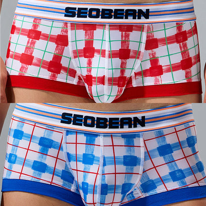 Men's Relaxed Plaid U Pouch Trunks