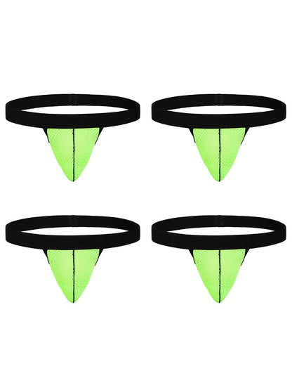 4 Pack Men's Single Pouch Ice Silk Sexy Thong