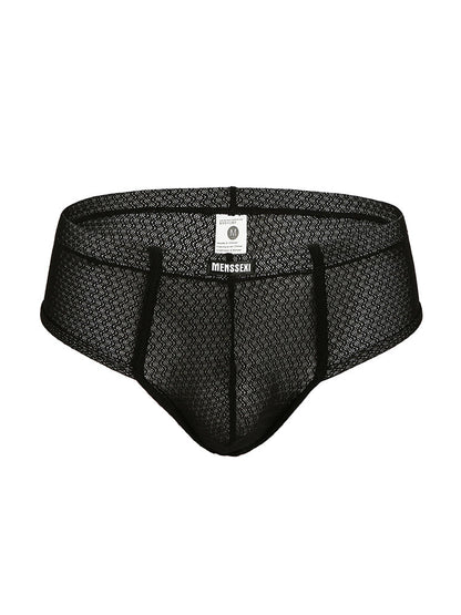 2 Pack Men's Low-Rise Lace Semi-Transparent Trunks