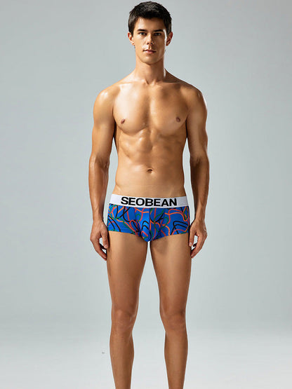 2 Pack Men's Comfortable Breathable Messy Lines Polyester Boxer Briefs