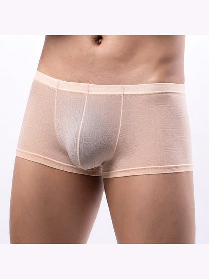 4 Pack Men's Sexy Breathable Jacquard Trunks