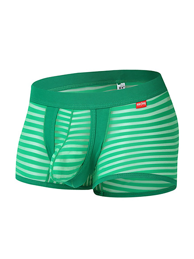 Men's Sexy Striped Hollow Jockstrap With Separate Pouch