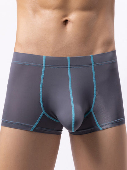 3 Pack Men's Large Pouch Contrast Binding Trunks