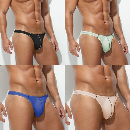 Men's Sexy Low Rise Thong Underwear - 3D U-Pouch T-Back