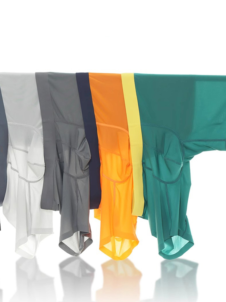 Men's Ice Silk Athletic Long Boxer Briefs