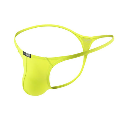 Breathable Solid Color Men's Thong Low Waist Seamless T-back Underwear for Daily Wear