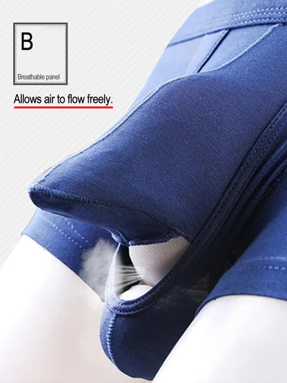 Men's Double Pouch Underwear Separate Pouch Modal Trunks