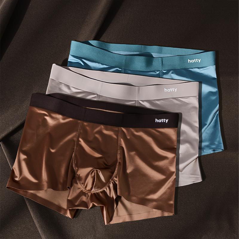 Elegant Men's Mulberry Silk Boxer Briefs - Antimicrobial Ice Silk Underwear