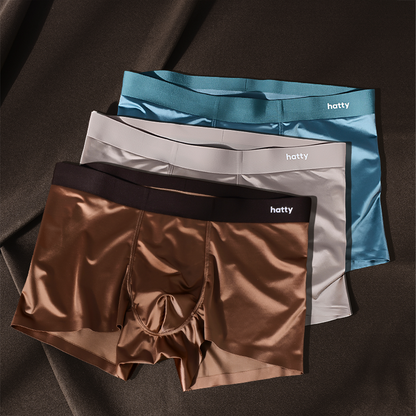 Elegant Men's Mulberry Silk Boxer Briefs - Antimicrobial Ice Silk Underwear