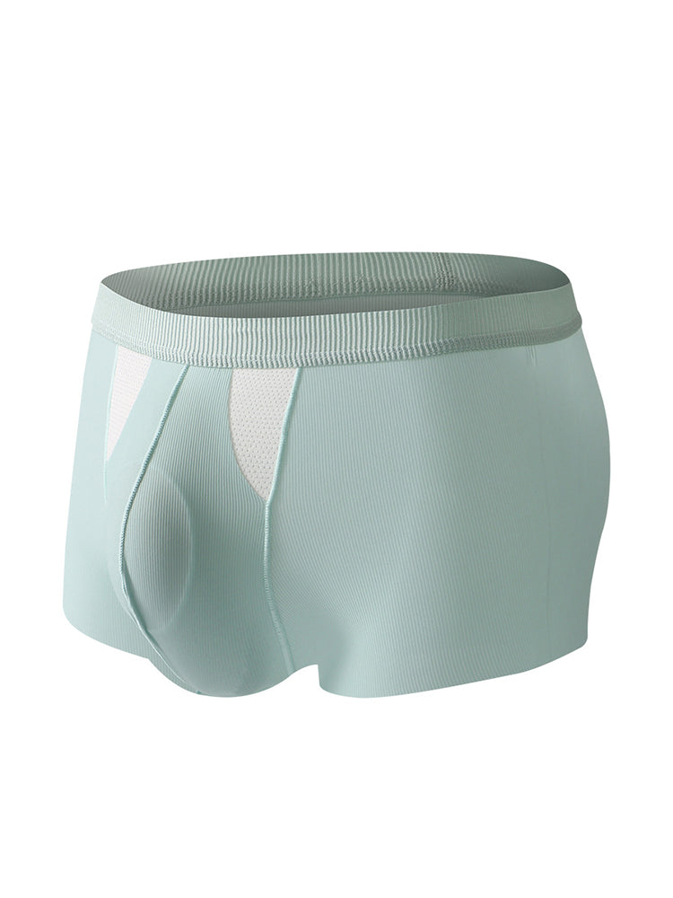 3-Pack Men's Ice Silk Trunks with Bullet-Style Separation and Enlarging Effect