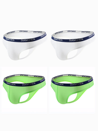 4 Pack Men's Sexy Comfortable Ice Silk Breathable Thong