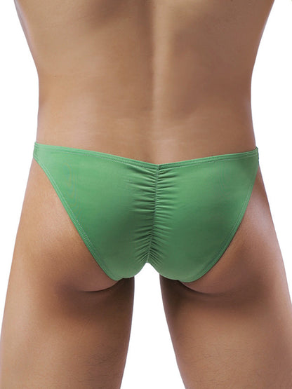 Men's Wrinkled Light Breathable Low Waist Bikini Underwear