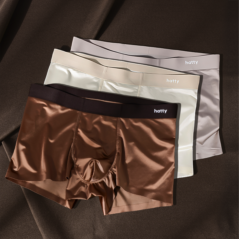 Elegant Men's Mulberry Silk Boxer Briefs - Antimicrobial Ice Silk Underwear