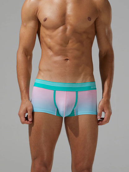 Men's Spliced Lines Trunks in Ombre