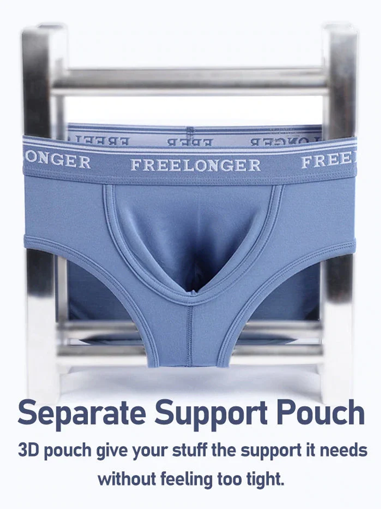 FreeLonger Men's Comfy Separate Big Pouch Trunks