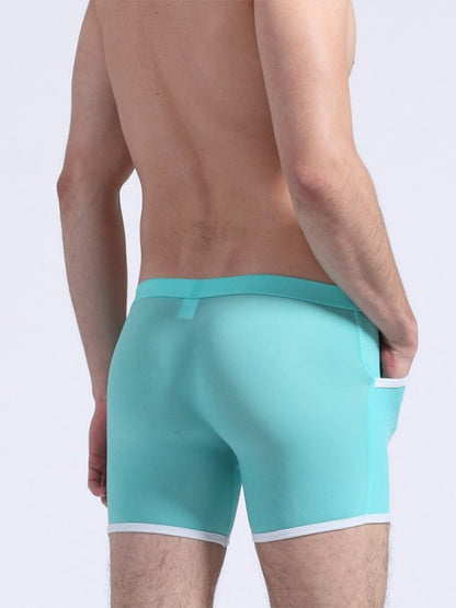 3 Pack Men's Long Leg Boxer Briefs Made of Ultra-Thin Ice Silk with Anti-Wear Elastic