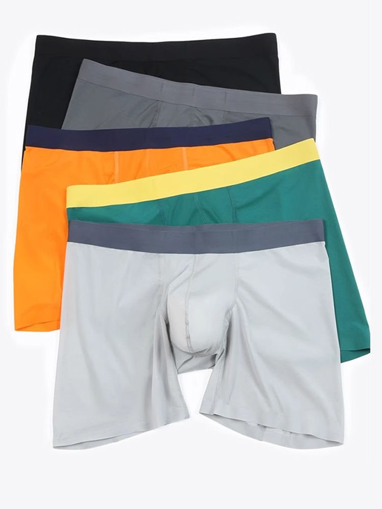 Men's Ice Silk Athletic Long Boxer Briefs