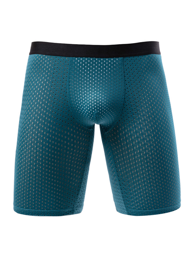 3 Pack Men's Anti-chafing Mesh Long Boxer Briefs