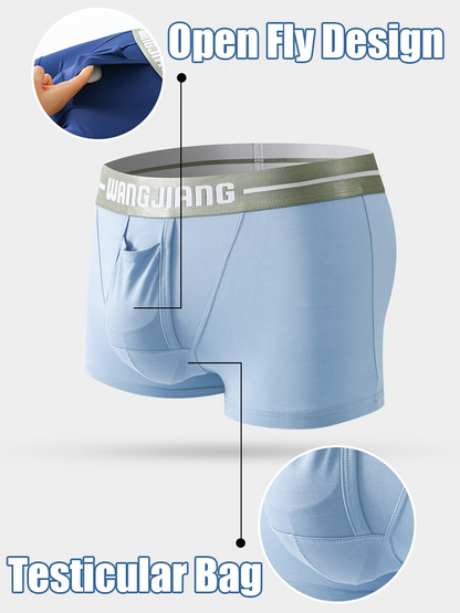 3 Pack Men's Breathable Trunks with Front Pouch