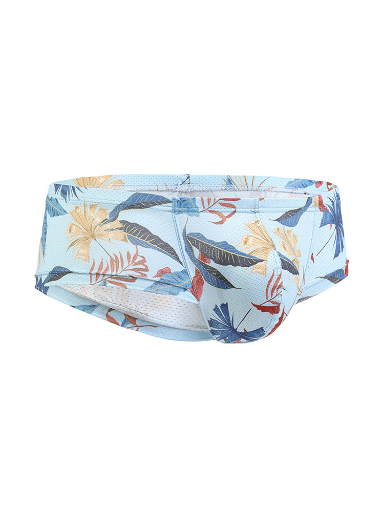 Men's Sexy Botanical Printed Mesh Underwear