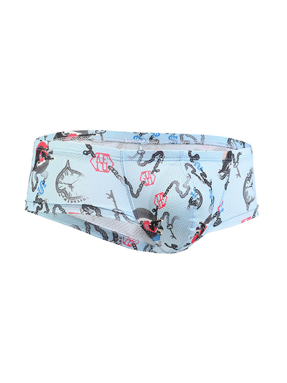 Men's Sexy Botanical Printed Mesh Underwear