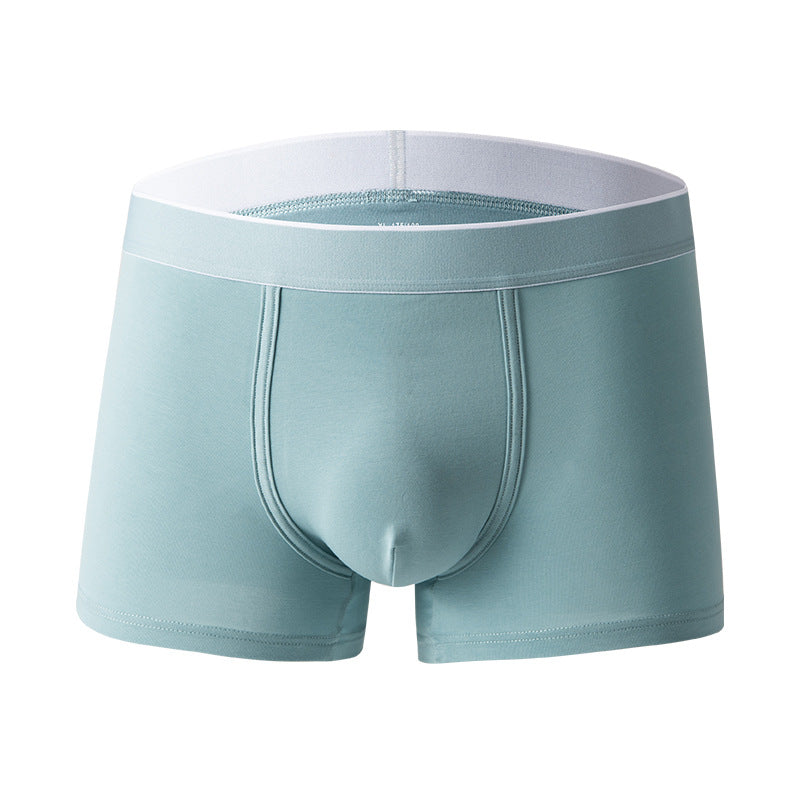 4Pcs Men's Cotton Solid Mid-rise Trunks