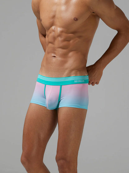 Men's Spliced Lines Trunks in Ombre