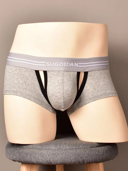 3 Pack Men's Sexy Cutout Trunks with Lift-up Pouch