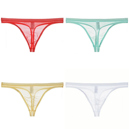 Men's Sexy Silk Mesh Bikini Thin Thong