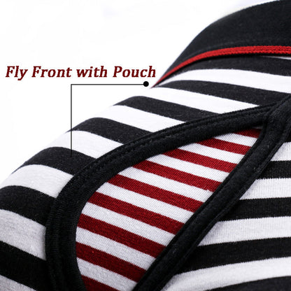 Men's Striped Cotton Sports Boxer Briefs