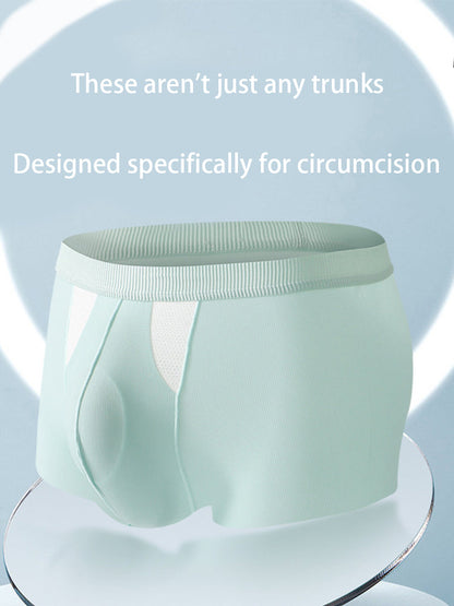 3-Pack Men's Ice Silk Trunks with Bullet-Style Separation and Enlarging Effect