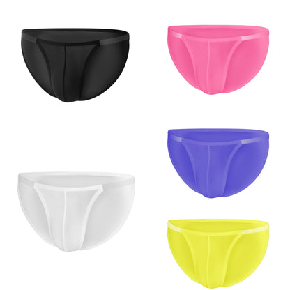 Sexy Spliced Transparent Belt Bikini For Men