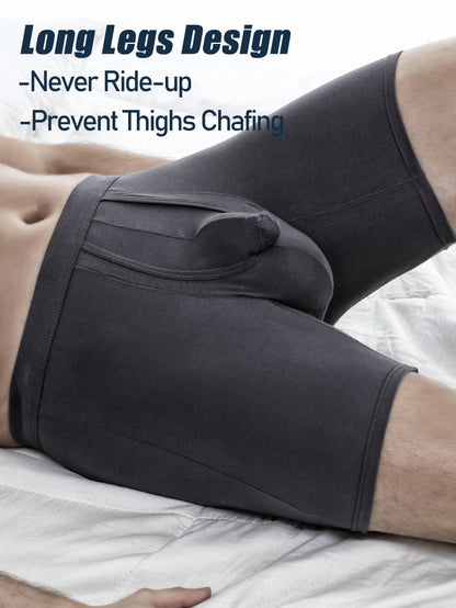2 Pack Long Boxer Briefs with Separate Pouch