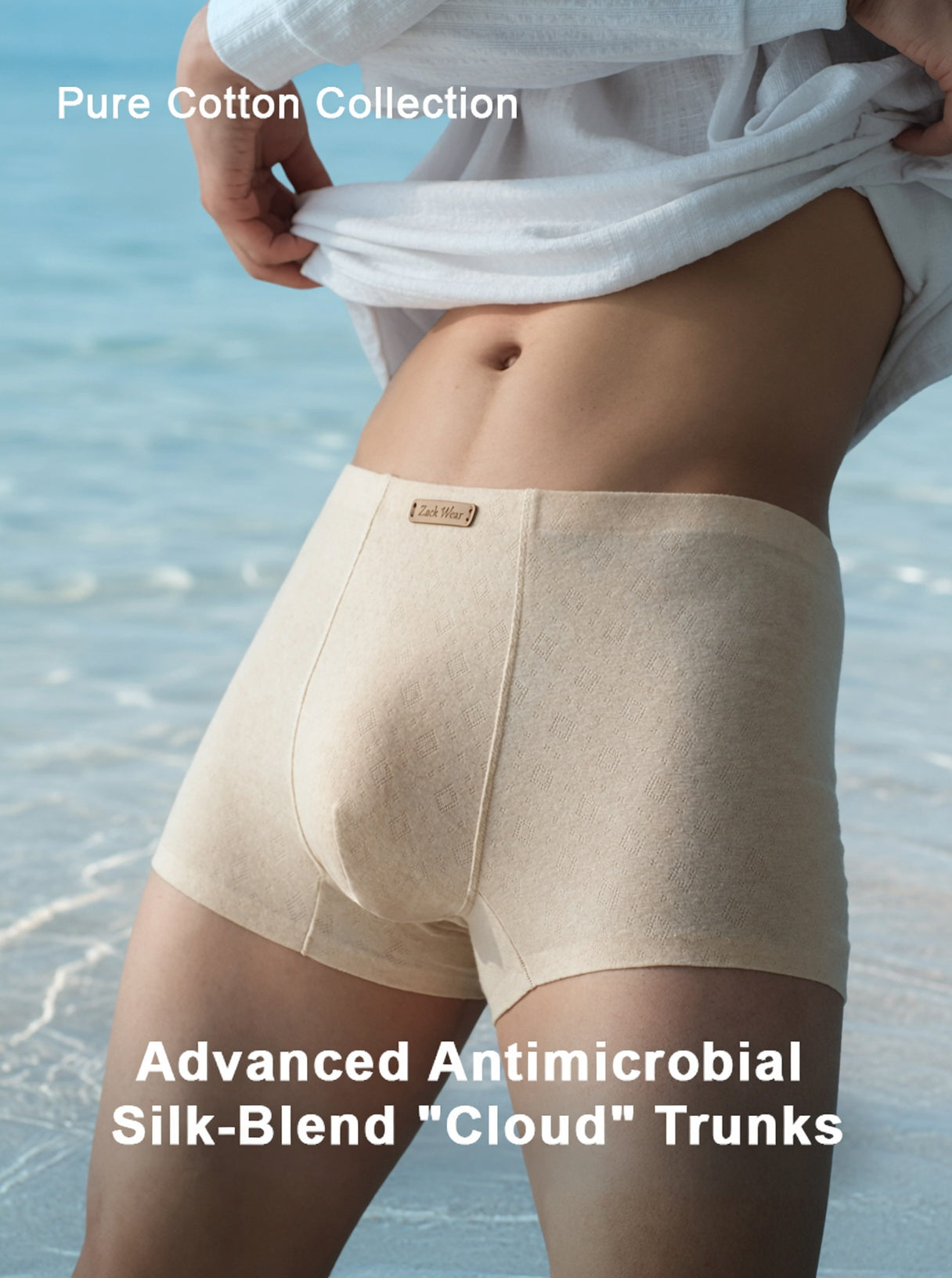 Men's Premium Pure Cotton Boxer Briefs - 10A Antibacterial Underwear