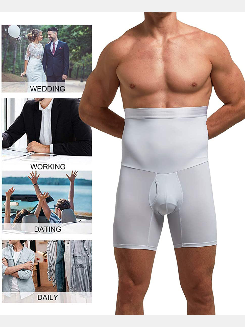 Men's Butt Lift Boxer Briefs with Fly