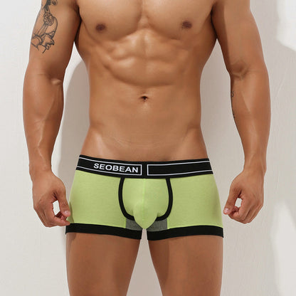Men's Printed Cotton Low-Rise Bulge Pouch Boxer Briefs