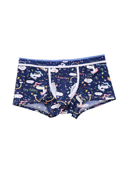 3 Pack Men's Ice Silk Trunks with Separated Pouch Design