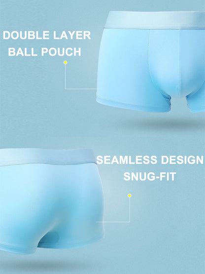 4 Pack Men's Pouch Anti-bacterial Silk Underwear
