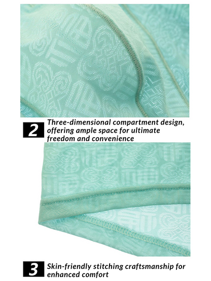 4 Pack Men's Sexy Breathable Jacquard Trunks