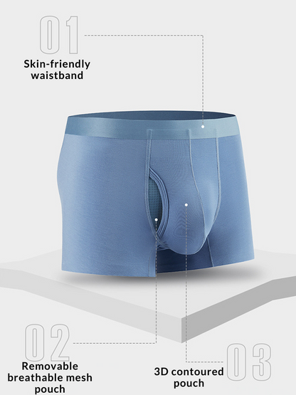 3 Pack Separation Design Support Pouch Boxer Briefs