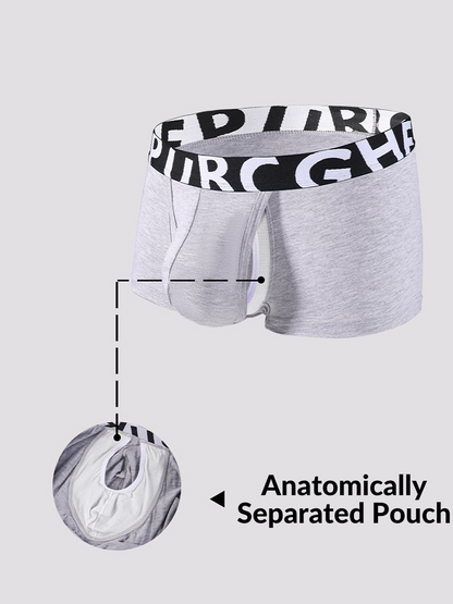 2 Pack Men's Separated Pouch Side Vent Design Trunks