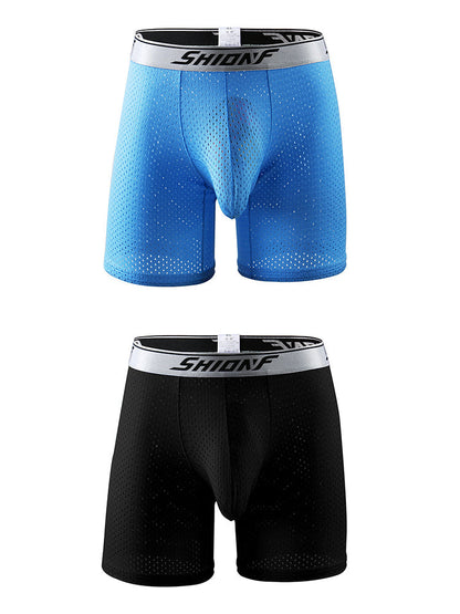 2 Pack Men's Mesh Separate Pouch Boxers Briefs