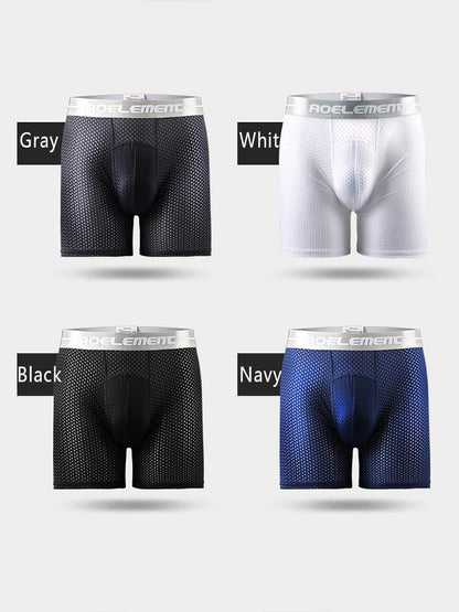 2 Pack Mesh Ice Silk Moisture Wicking Sport Boxer Underwear