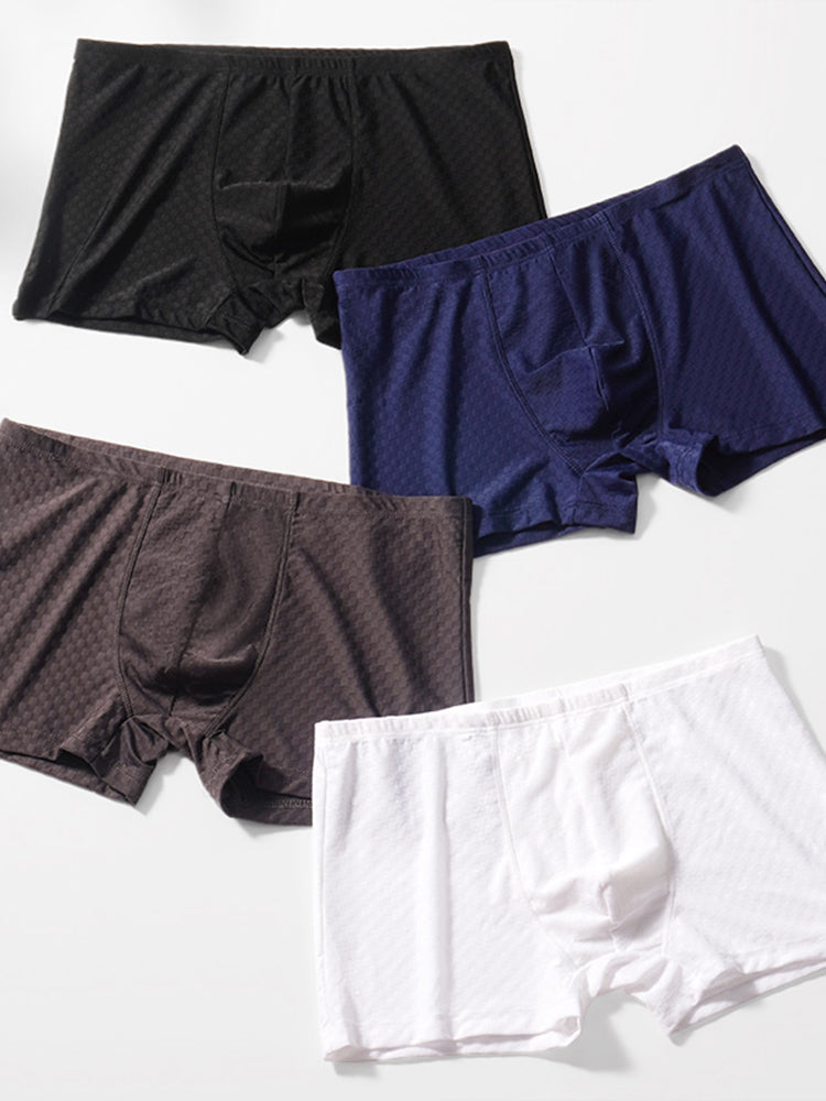 Breathable Grid Ice Silk Men's Underwear