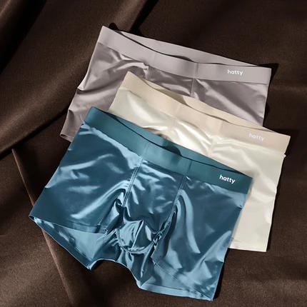 Elegant Men's Mulberry Silk Boxer Briefs - Antimicrobial Ice Silk Underwear