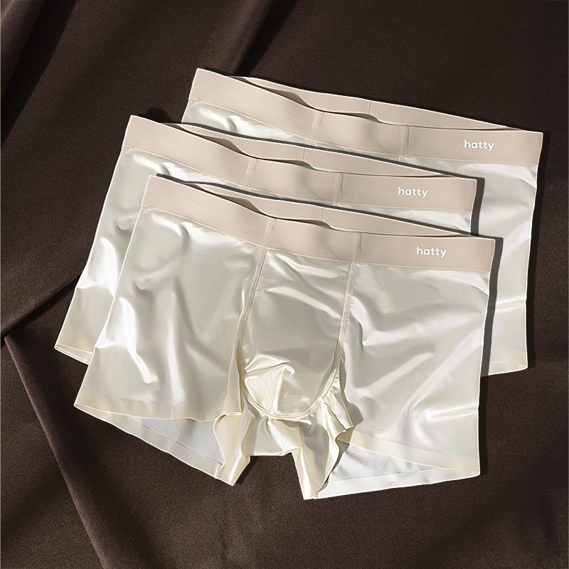 Elegant Men's Mulberry Silk Boxer Briefs - Antimicrobial Ice Silk Underwear