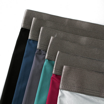 4 Pcs Seamless Ice Silk Solid Men's Boxer Briefs Set