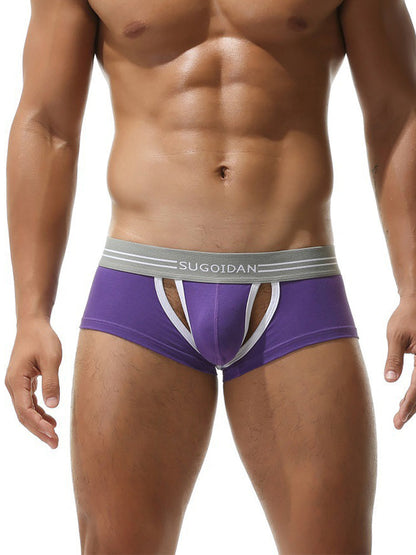 3 Pack Men's Sexy Cutout Trunks with Lift-up Pouch