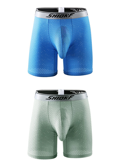 2 Pack Men's Mesh Separate Pouch Boxers Briefs