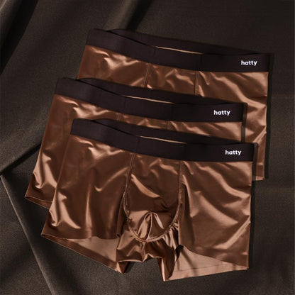 Elegant Men's Mulberry Silk Boxer Briefs - Antimicrobial Ice Silk Underwear
